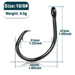 Lade das Bild in den Galerie-Viewer, Fishing Circle Hooks Saltwater 25~50Pcs Catfish Hooks High Carbon Steel Bait Fishing Hooks Wide Gap Non-offset Hook Bass Salmon
