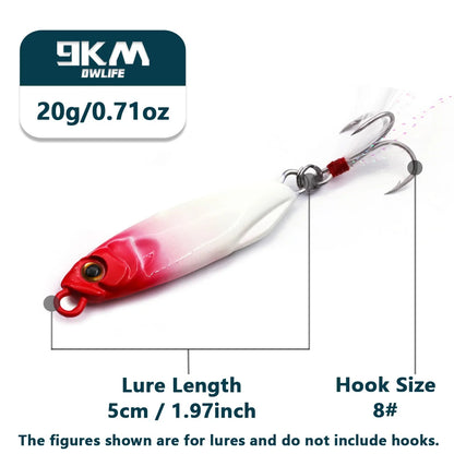 Fishing Jigs 20~37.5g Jigging Lures Trolling Spoon Lures Saltwater Treble Hooks for Tuna Salmon Sailfish Bass Grouper Snapper