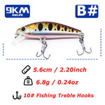 Load image into Gallery viewer, Minnow Fishing Lures 5.6cm Jerkbait Fishing Lure with Treble Hook Freshwater for Bass Trout Walleye Redfish Salmon Sinking Bait
