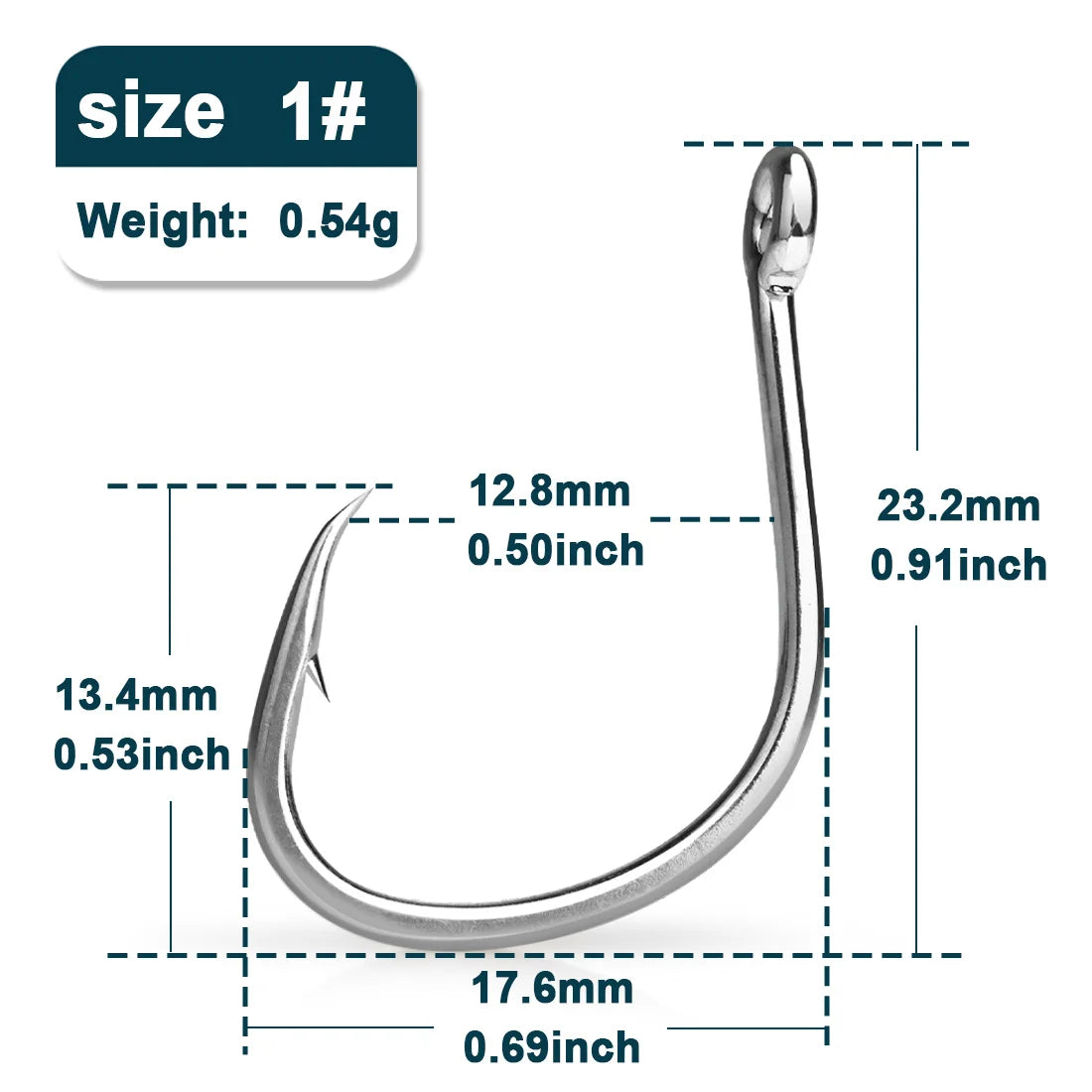 9KM Fishing Hooks Saltwater Live Bait Hooks 25~100Pcs Circle Hooks Catfish Hooks Wide Gap Non-offset Hook Bass Octopus Barb Hook