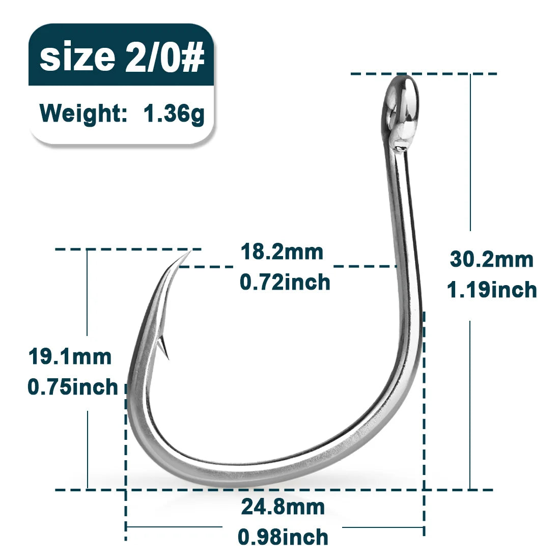 9KM Fishing Hooks Saltwater Live Bait Hooks 25~100Pcs Circle Hooks Catfish Hooks Wide Gap Non-offset Hook Bass Octopus Barb Hook