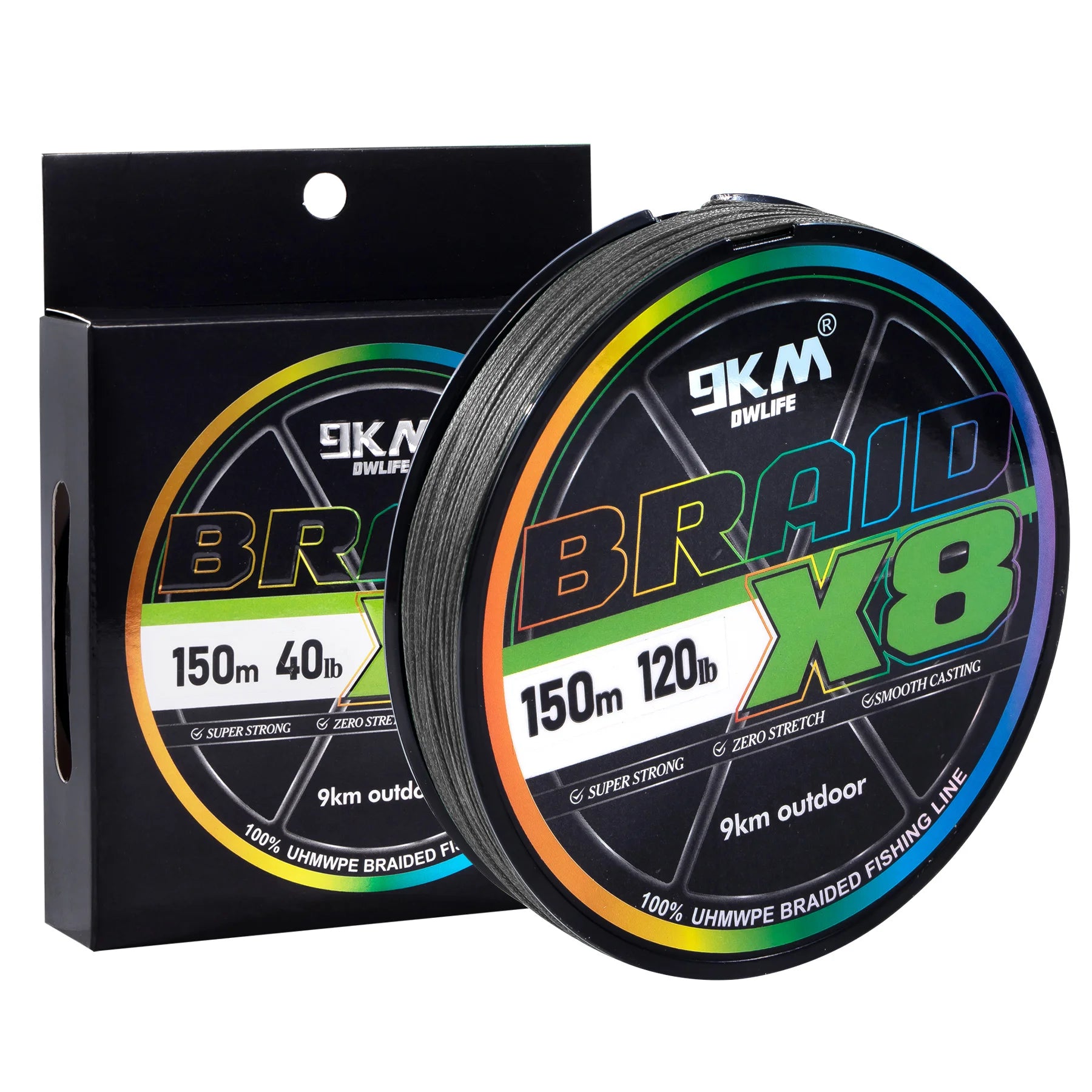 9KM Braided Fishing Line 8X Strands 15lb~120lb PE Line 150m/300m/500m Fishing Accessories for Saltwater & Freshwater