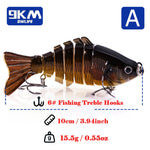 Load image into Gallery viewer, Fishing Lures for Bass Multi Jointed Lifelike Swimbait Hard Bait Freshwater Slow Sinking Trout Walleye Pike Bass Fishing Lure
