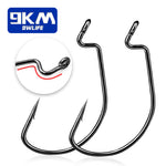 Load image into Gallery viewer, 9KM Wide Gap Worm Fishing Hooks Jig Barbed Carp Fishing Softjerk Hooks Tackle Soft Worm Lure Hooks Accessories Sea Freshwater
