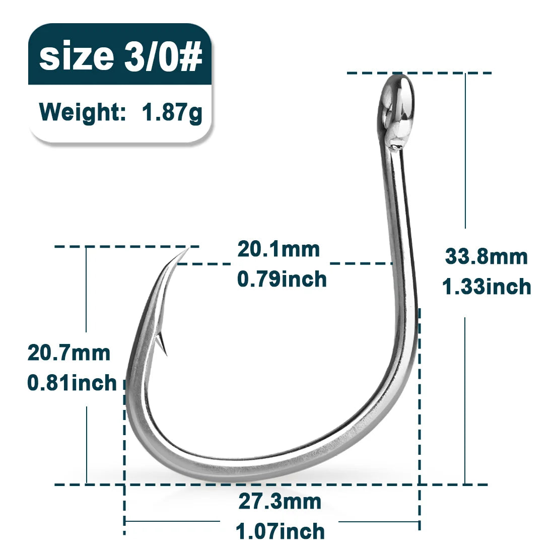 9KM Fishing Hooks Saltwater Live Bait Hooks 25~100Pcs Circle Hooks Catfish Hooks Wide Gap Non-offset Hook Bass Octopus Barb Hook