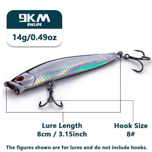 Sinking Fishing Lures 73~80mm Popper Lures Wobbler Pencil Artificial Hard Bait Bass Fishing Lure Salmon Redfish Trout 73~80mm