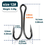 Load image into Gallery viewer, Fishing Double Hooks 50~200Pcs Black Classic Frog Hooks High Carbon Steel Brabed Sharp Worm Hook Replacement Fishing Hooks Lures
