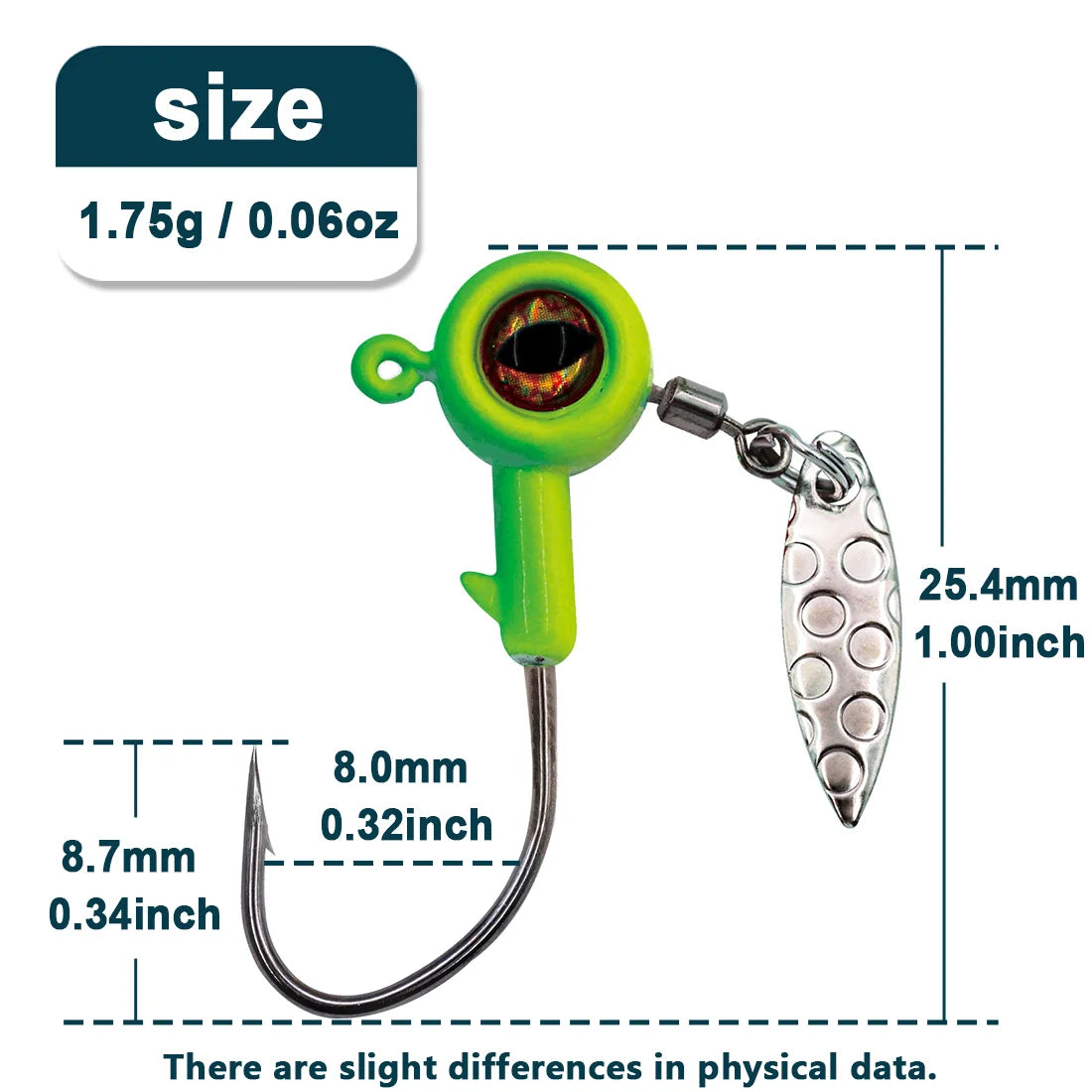 Fishing Jig Head Hooks with Spinner - Underspin Crappie Fishing Jighead with Willow Blade Fishing Lure Hook Saltwater Freshwater