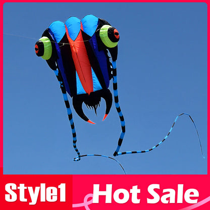 9KM 10sqm Large Trilobite Kite Pilot Lifter Line Laundry Soft Inflatable Show Kite for Kite Festival 30D Ripstop Nylon with Bag