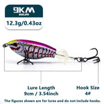 Load image into Gallery viewer, Topwater Fishing Lures for Bass Fishing Bait 6.5~9cm Whopper Popper Lure 3D Eyes Propeller Tails Plopper Lure Catfish Pike Perch
