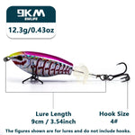 Lade das Bild in den Galerie-Viewer, Topwater Fishing Lures for Bass Fishing Bait 6.5~9cm Whopper Popper Lure 3D Eyes Propeller Tails Plopper Lure Catfish Pike Perch
