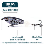 Lade das Bild in den Galerie-Viewer, Topwater Fishing Lures for Bass Fishing Bait 6.5~9cm Whopper Popper Lure 3D Eyes Propeller Tails Plopper Lure Catfish Pike Perch
