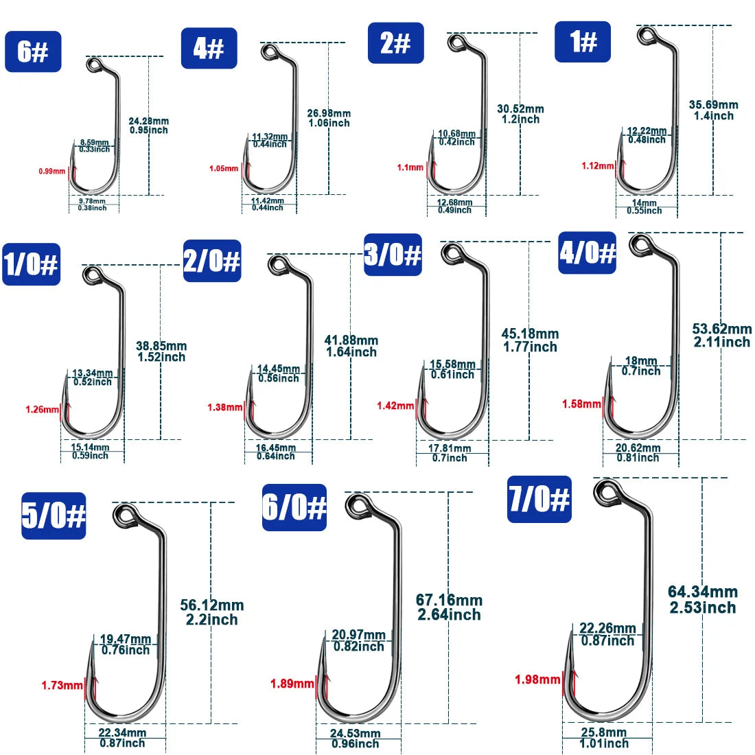 9KM 25Pcs Fishing Jig Hook 60 Degree High Carbon Steel Long Shank Jig Head Mold Aberdeen Hook Saltwater Fishing Tackle