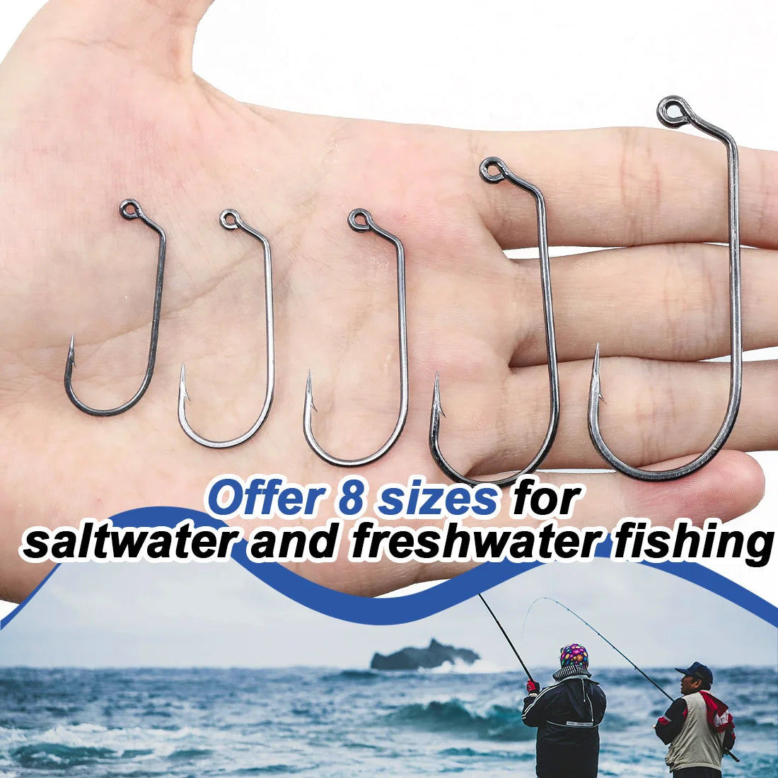 9KM 25Pcs Fishing Jig Hook 60 Degree High Carbon Steel Long Shank Jig Head Mold Aberdeen Hook Saltwater Fishing Tackle