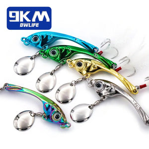 Fishing Spoon Lures Bass Metal Jigs, 5pcs Jigging Spoons with Feather Tail  Treble Hooks Hard Metal Spoon Lures for Saltwater Freshwater Trout Salmon