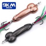 Lade das Bild in den Galerie-Viewer, Wobble Fishing Lures Spoon Lure Hard Metal Feather Bait Treble Hooks
