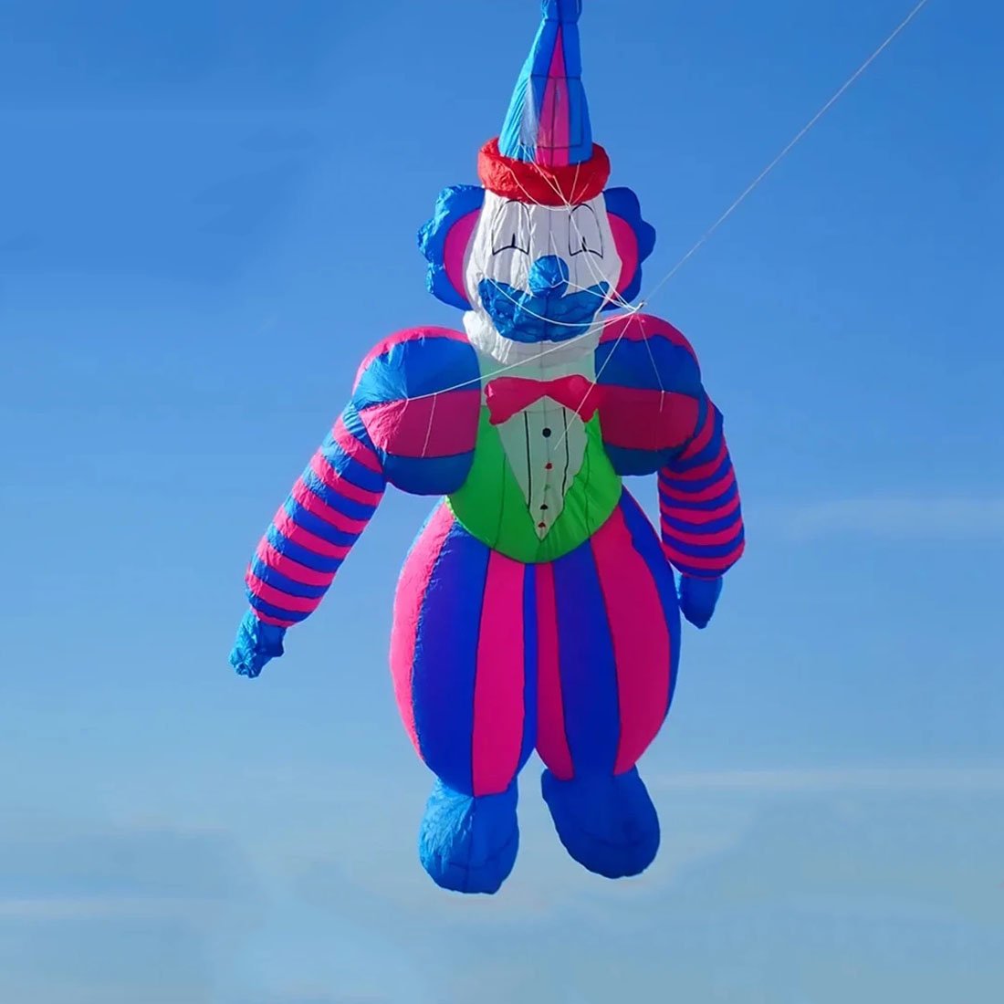 9KM 5m Clown Kite Line Laundry Kite Pendant Soft Inflatable Show Kite for Kite Festival 30D Ripstop Nylon with Bag