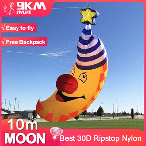9KM 10m Moon Kite Line Laundry Pendant Soft Inflatable Show Kite