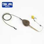 Lade das Bild in den Galerie-Viewer, 9KM Fishing Leadcore Leaders Line with Swivels 2Pcs Anti Tangle With Ring Swivel High Strength Fishing Catfish Carp Rig 77cm
