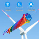 Load image into Gallery viewer,  Rainbow Spinning Turbine Windsock with Ball Bearing Swivels for Flag Poles Kite 
