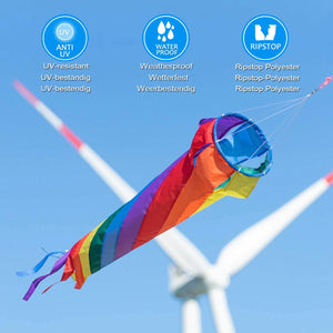  Rainbow Spinning Turbine Windsock with Ball Bearing Swivels for Flag Poles Kite 