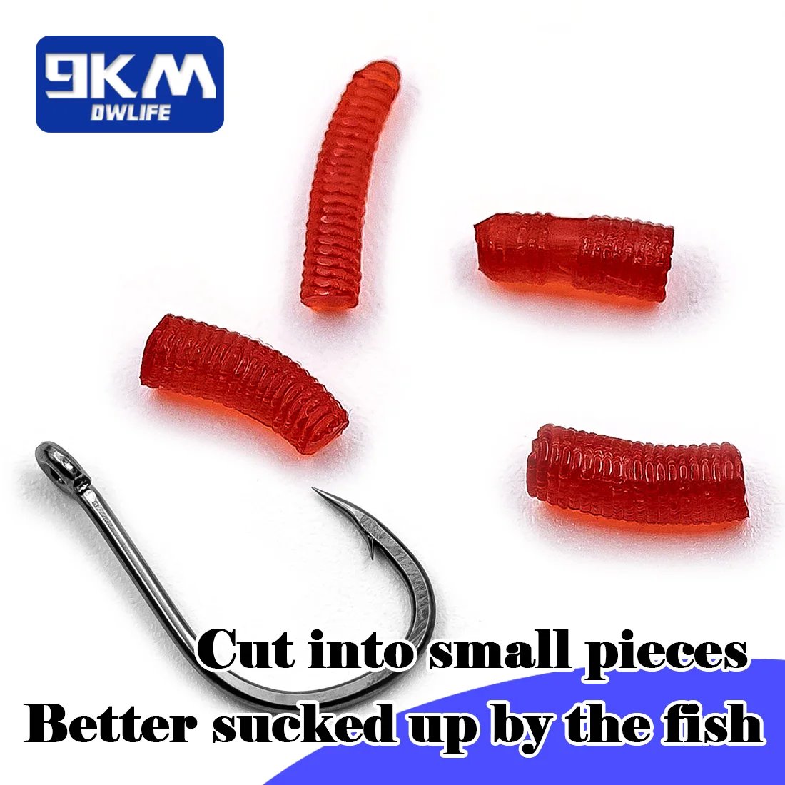 50Pcs Soft Plastic Worms Lure 3.5cm Silicone Swimbait Shad Grub Worm