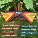 Load image into Gallery viewer, Freilein 2.4m Beginner 4 Line Stunt Kite for Adults Professional Acrobatic Kite PC20 13&quot; Handle + 4x25mx90lb Dyneema Lines + Bag
