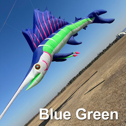 9KM 17m Marlin Fish Kite Line Laundry Soft Inflatable Show Kite for Kite Festival 30D Ripstop Nylon with Bag