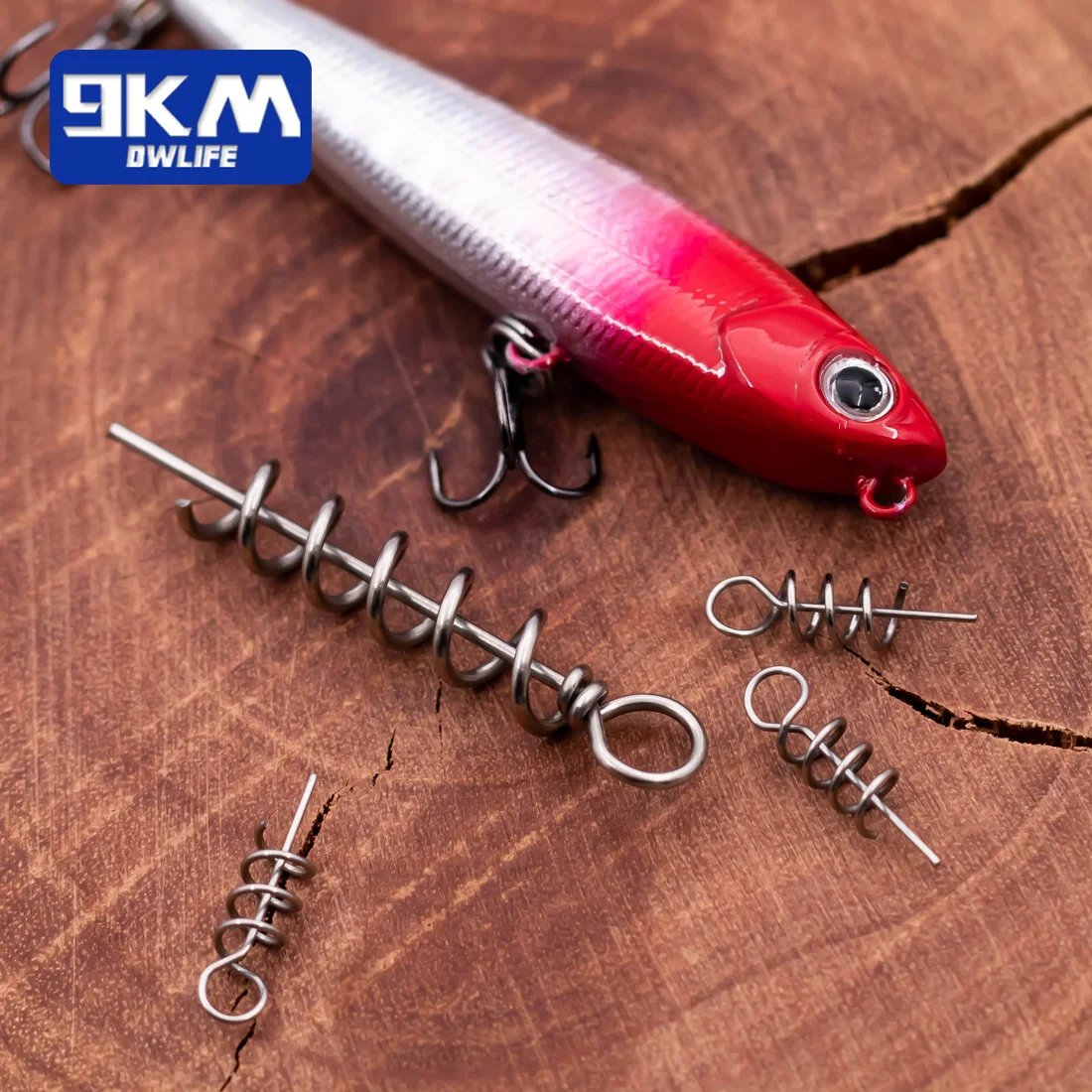 Fishing Soft Lure Spring Twist Lock 50~200Pcs Soft Lure Bait Pin Fishing Crank Hook Centering Pin Stainless Steel for Worm Lure