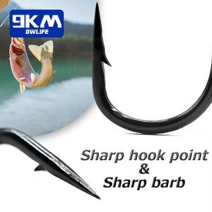 9KM Fishing Treble Hooks High Carbon Steel Brabed Sharp Triple Hook Fishing Hooks on Hard Lures Saltwater Fishing Accessories