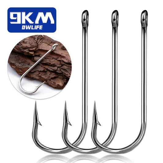 Siwash Hooks Saltwater Fishing Hooks 50~200Pcs Live Bait Hooks Heavy Duty Long Shank Fishing Aberdeen Hooks Catfish Bass Hooks