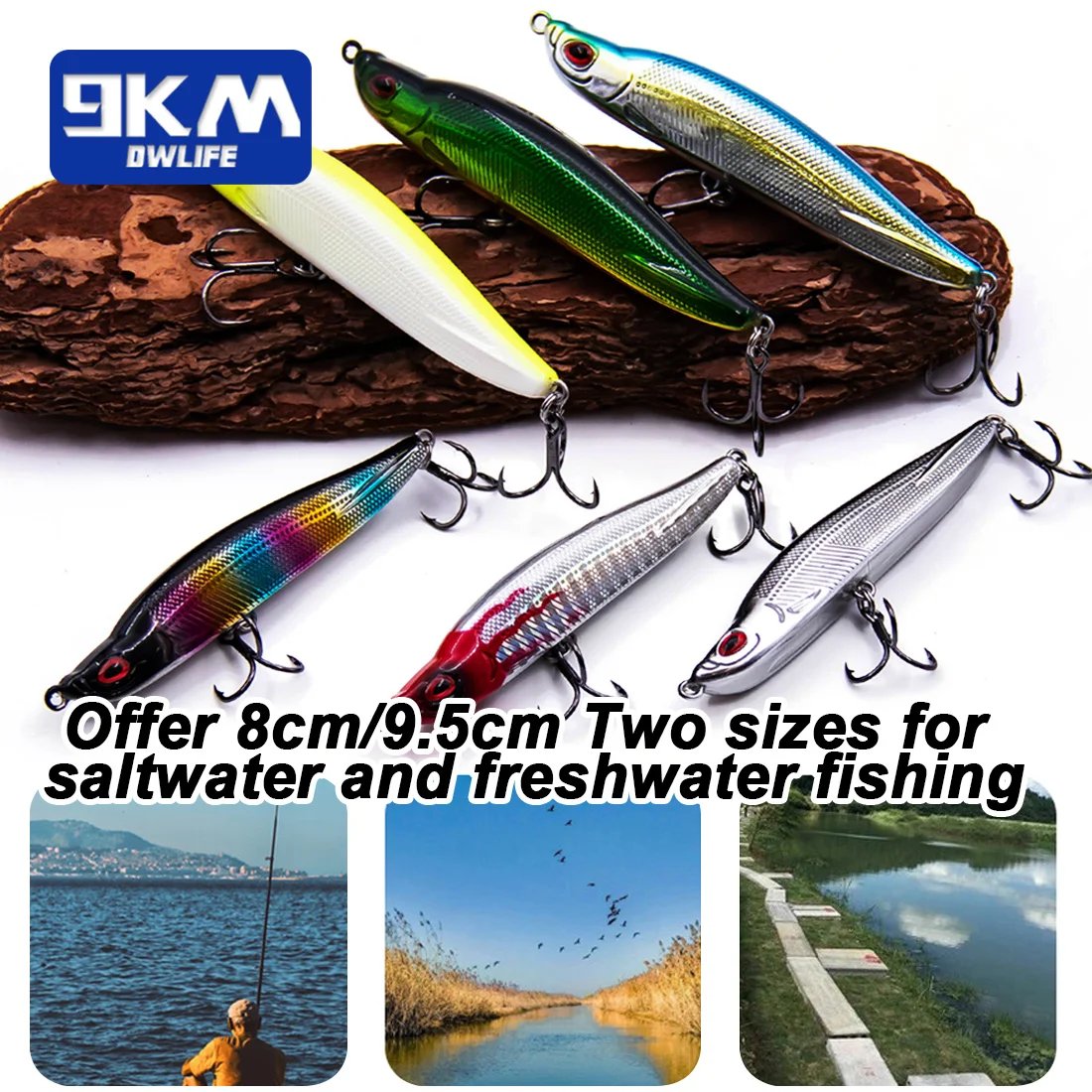 Slow Sinking Pencil Lures 11~17g Sea Fishing Lure Hard Bait for Bass Wobbler Pencil Lure Hard Bait 8~9.5cm Salmon Redfish Trout