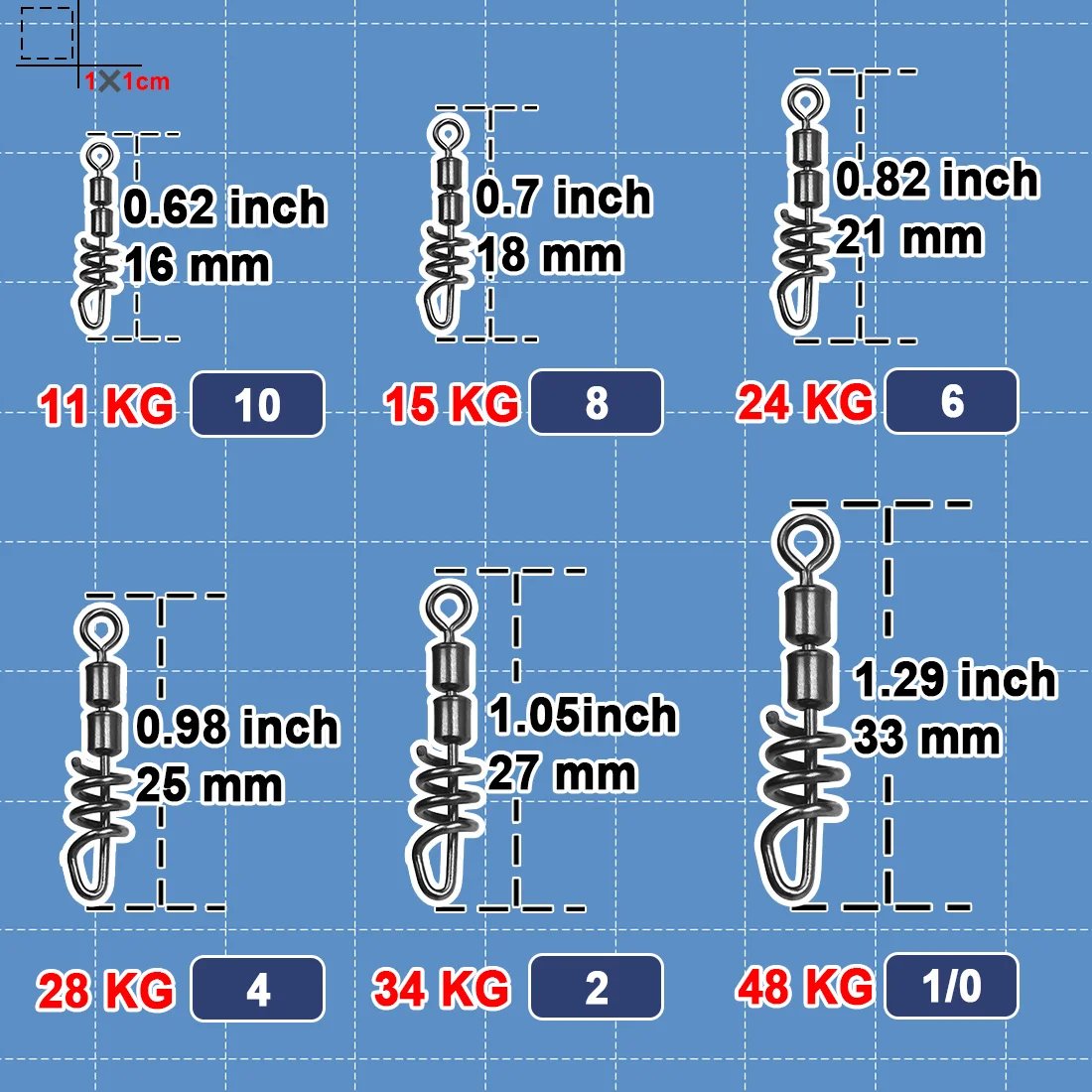 Fishing Corkscrew Swivels Snap 