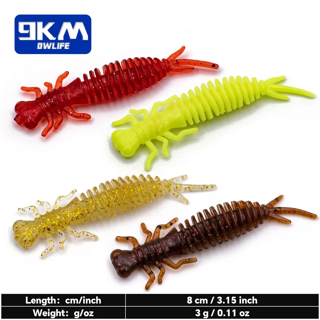 10Pcs Dragonfly Larva Lures 3g Soft Silicone Lures Cicada Larva