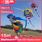 Lade das Bild in den Galerie-Viewer, 9KM 15M Mallworm Kite Line Laundry Kite Soft Inflatable 30D Ripstop Nylon for Kite Festival with Bag  (Accept wholesale)
