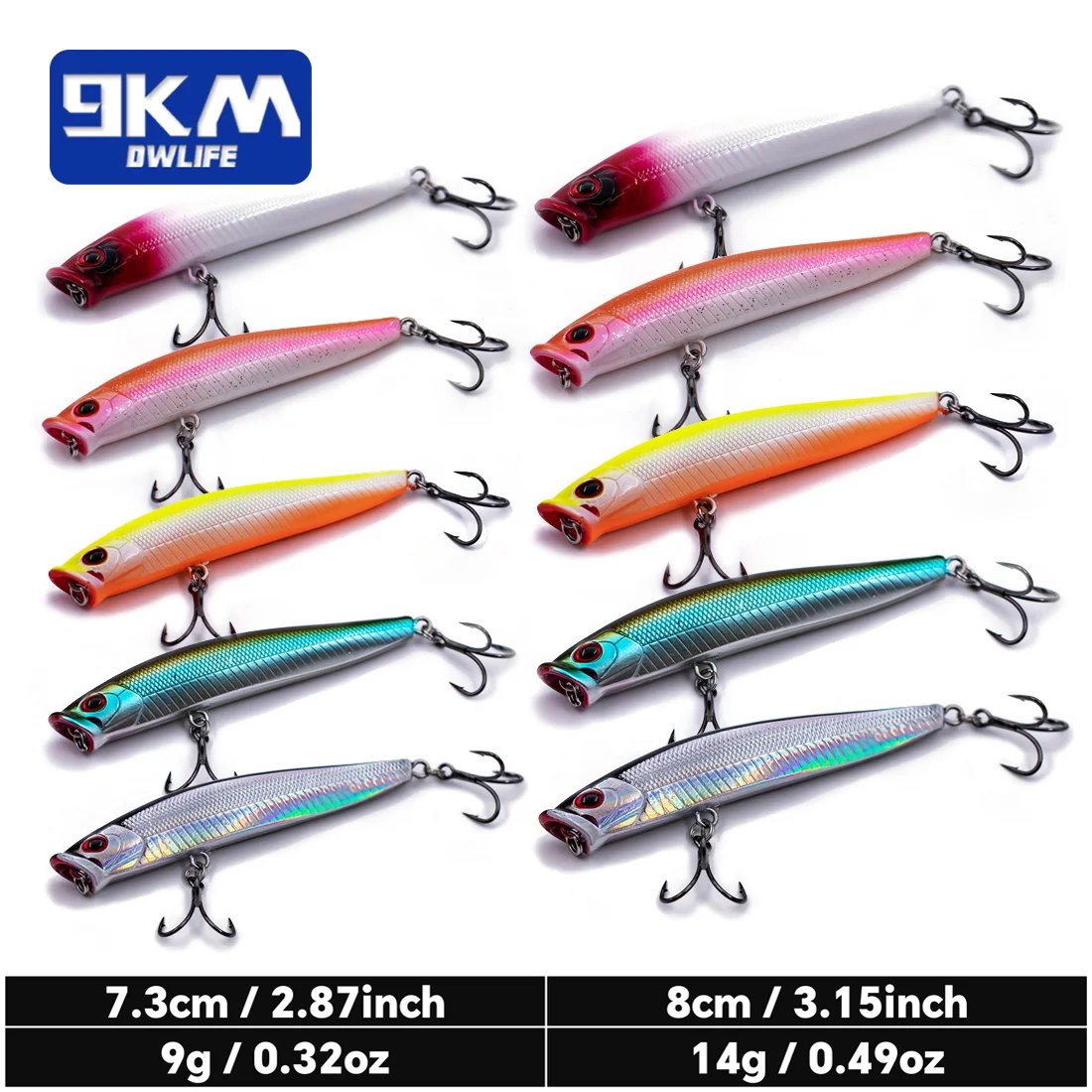 Sinking Fishing Lures 73~80mm Popper Lures Wobbler Pencil Artificial Hard Bait Bass Fishing Lure Salmon Redfish Trout 73~80mm