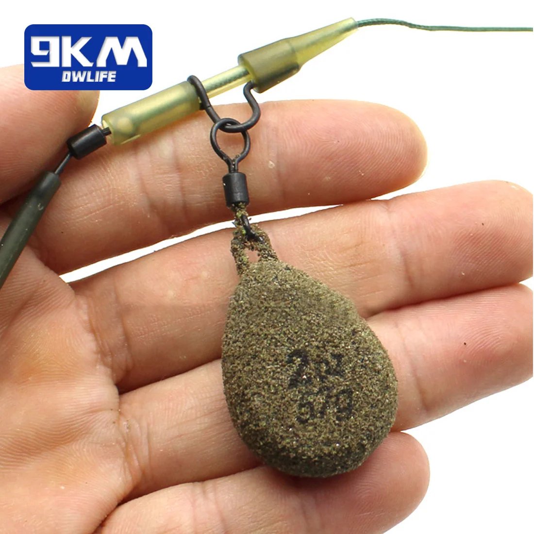 5Pcs Carp Fishing Weights Sinkers Flat Pear Sinker Weight Swivels Carp Coarse Fishing Gear Tackle Non Toxic Long Tail 1.5~4oz