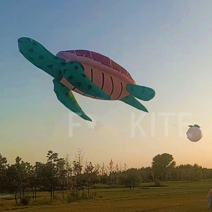 9KM 5m Sea Turtle Kite Line Laundry Pendant Soft Inflatable Show Kite for Kite Festival 30D Ripstop Nylon Fabric