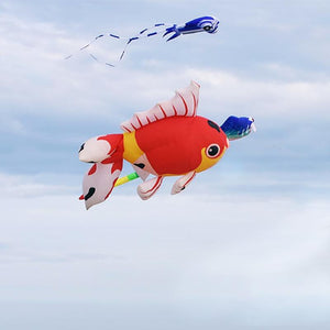 9KM 5m Goldfish kite Line Laundry Pendant Soft Inflatable Show Kite for Kite Festival 30D Ripstop Nylon Fabric