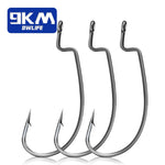 Load image into Gallery viewer, 9KM Worm Hooks 25Pcs Ewg Hook for Bass Fishing Hooks, Texas Rig Saltwater Fishing Offset Hook Freshwater
