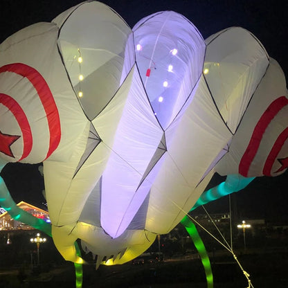 9KM 10sqm Led Trilobite Kite Line Laundry Pendant Soft Inflatable Show Kite for Kite Festival 30D Ripstop Nylon Fabric