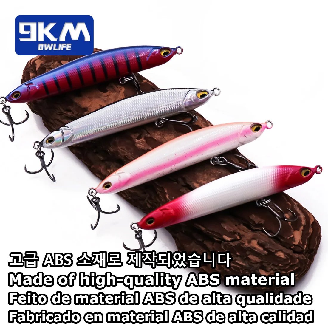 Slow Sinking Pencil Lures 9.5~19g Saltwater Fishing Lures Hard Fishing Bait with Treble Hooks