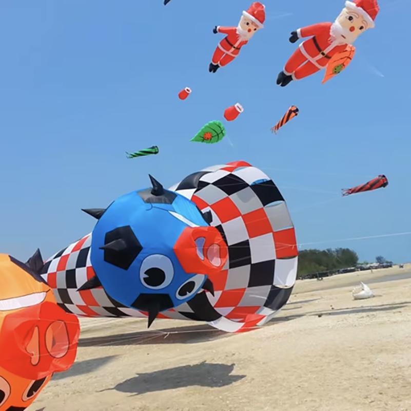 9KM 2.5m Pig Ball Kite Line Laundry Kite Soft Inflatable Show Kite Pendant 30D Ripstop Nylon with Bag for Kite Festival