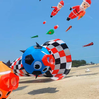 9KM 2.5m Pig Ball Kite Line Laundry Kite Soft Inflatable Show Kite Pendant 30D Ripstop Nylon with Bag for Kite Festival