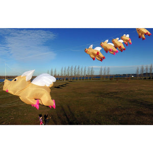 9KM 3m Pig Kite Line Laundry Pendant Soft Inflatable Show Kite for Kite Festival 30D Ripstop Nylon with Bag