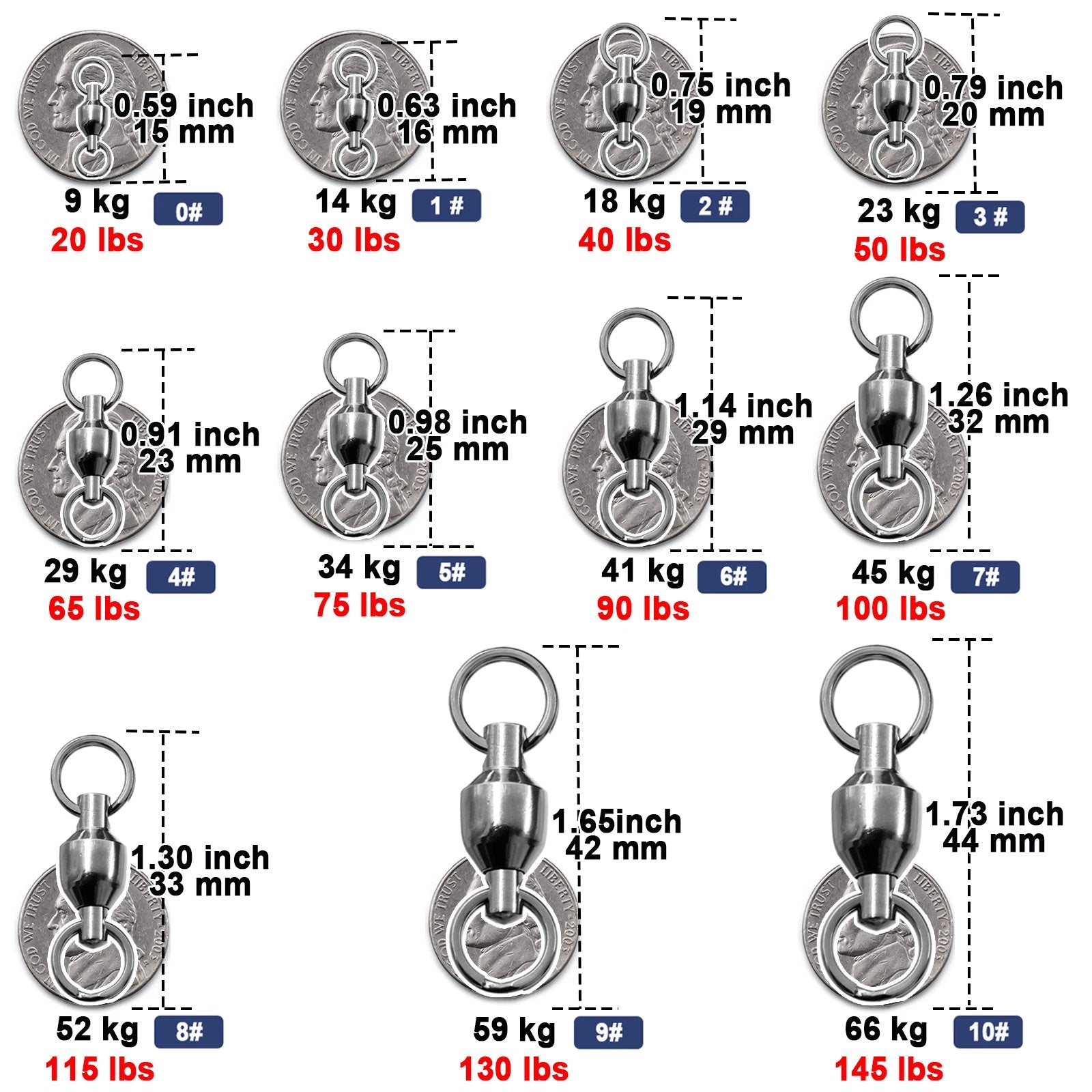 Fishing Swivels with Split Rings