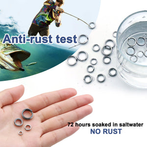 Split Rings Fishing 50~200Pcs Stainless Steel Lure Rings Saltwater Terminal Tackles Split Rings Fishing Connectors Snap Rings