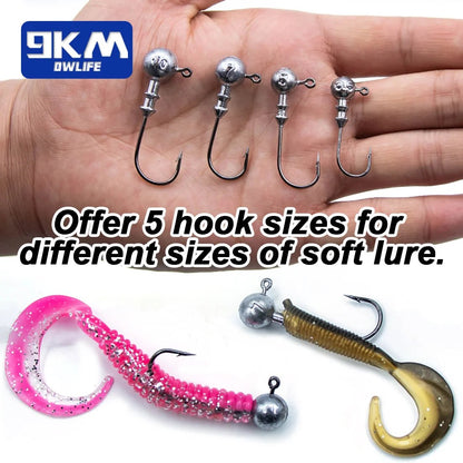 Fishing Hooks 10Pcs Fishing Jig Head Hook Soft Baits Worm Lure Hook Saltwater Bass Trout Freshwater Fishing Tackle Accessorie