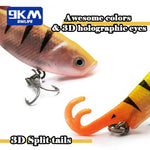 Load image into Gallery viewer, Soft Fishing Lures Jig Head Swim Lure Split Tail Swimbaits with Treble Hooks For Saltwater Freshwater Bass Fishing Trout Walleye
