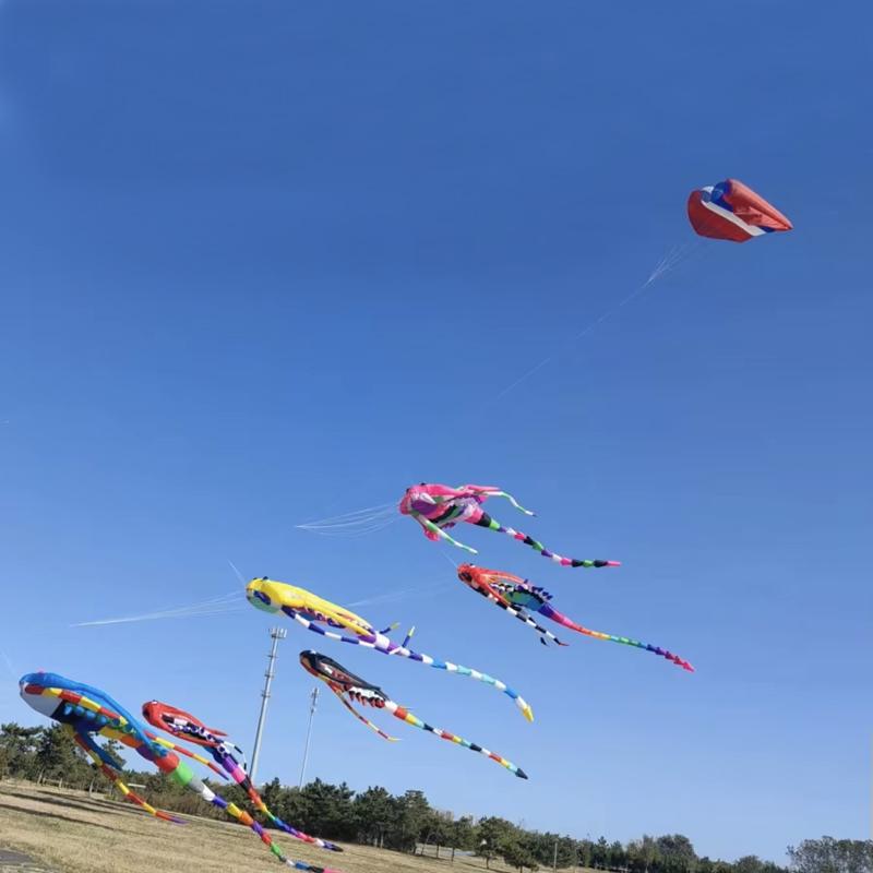 9KM 15M Mallworm Kite Line Laundry Kite Soft Inflatable 30D Ripstop Nylon for Kite Festival with Bag  (Accept wholesale)